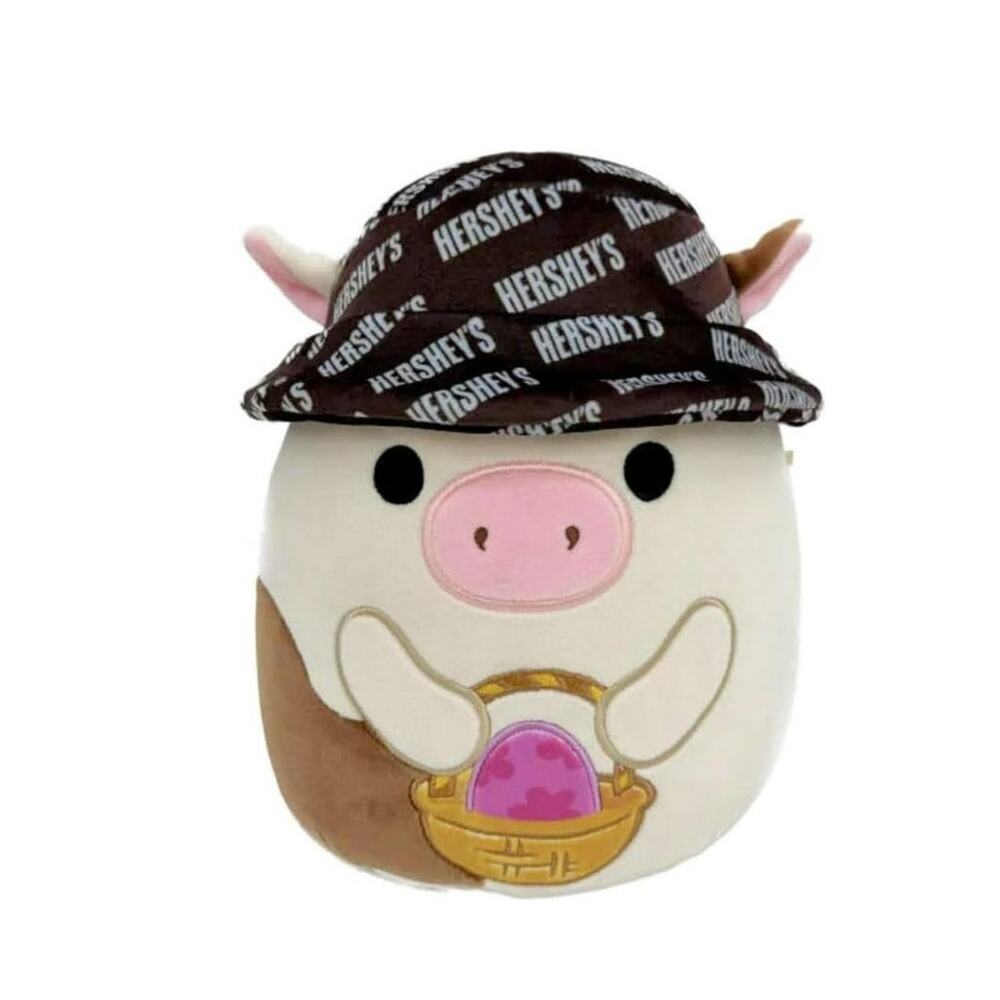 NWT Squishmallows 8" Ronnie The Cow with Easter Basket